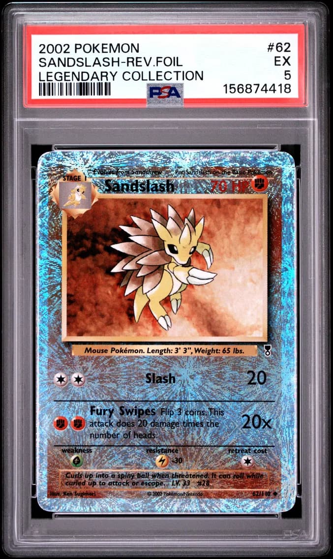 Sandslash-Rev.Foil, Legendary Collection, PSA 5