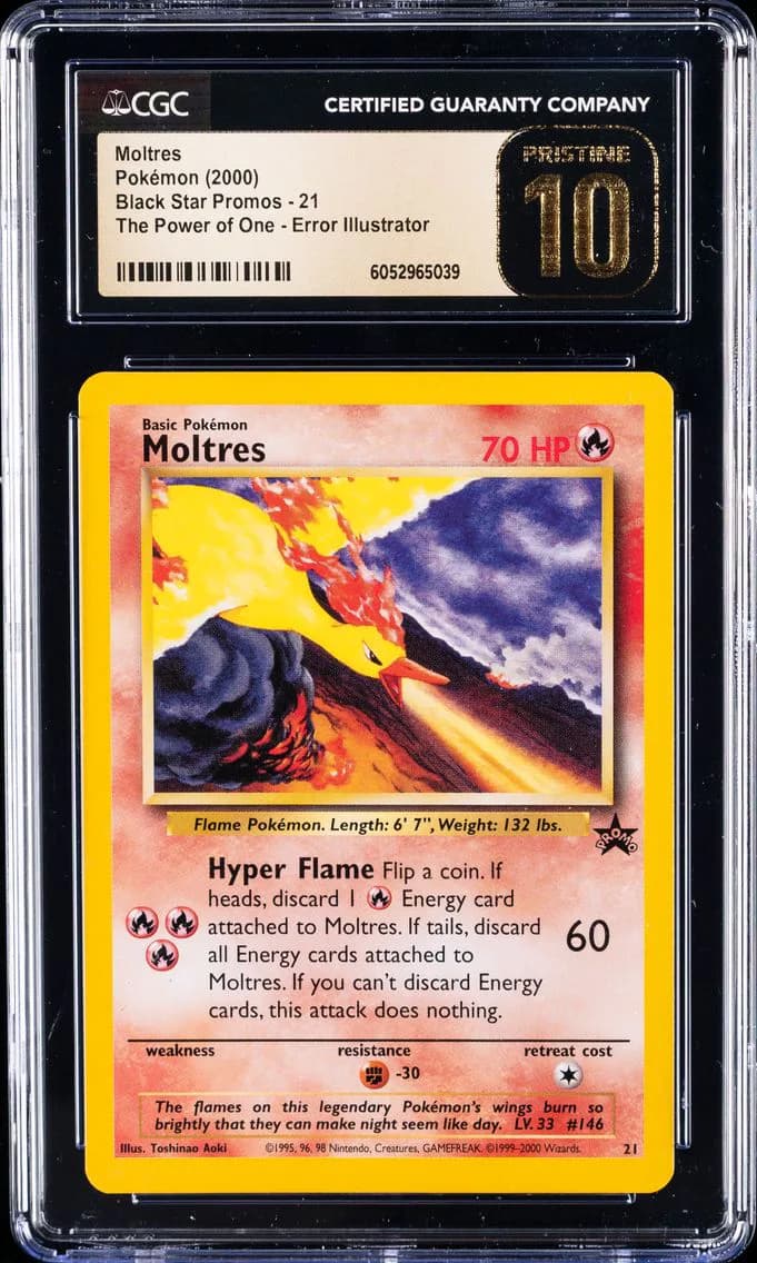 Moltres, Black Star Promos - WotC, CGC 10