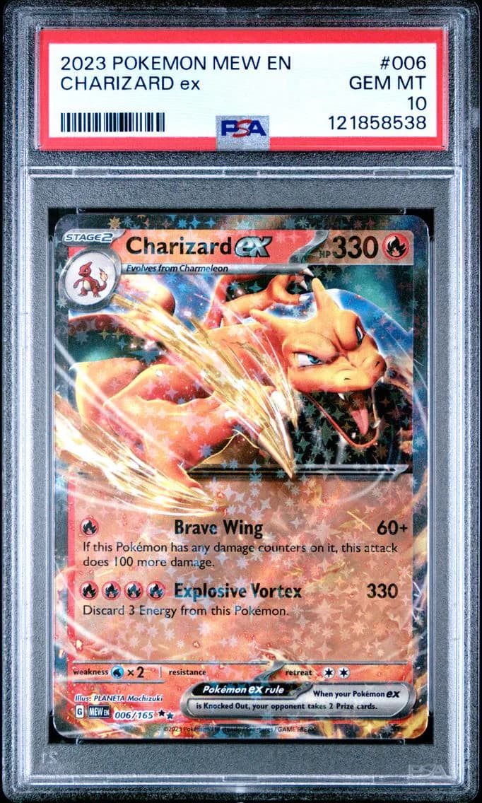 Charizard EX, 151, PSA 10