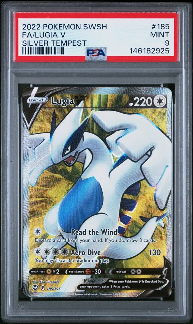Lugia V, Sword & Shield Silver Tempest, PSA 9