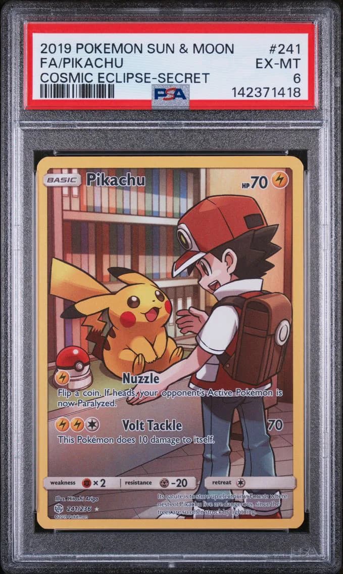 Pikachu, Sun & Moon Cosmic Eclipse, PSA 6