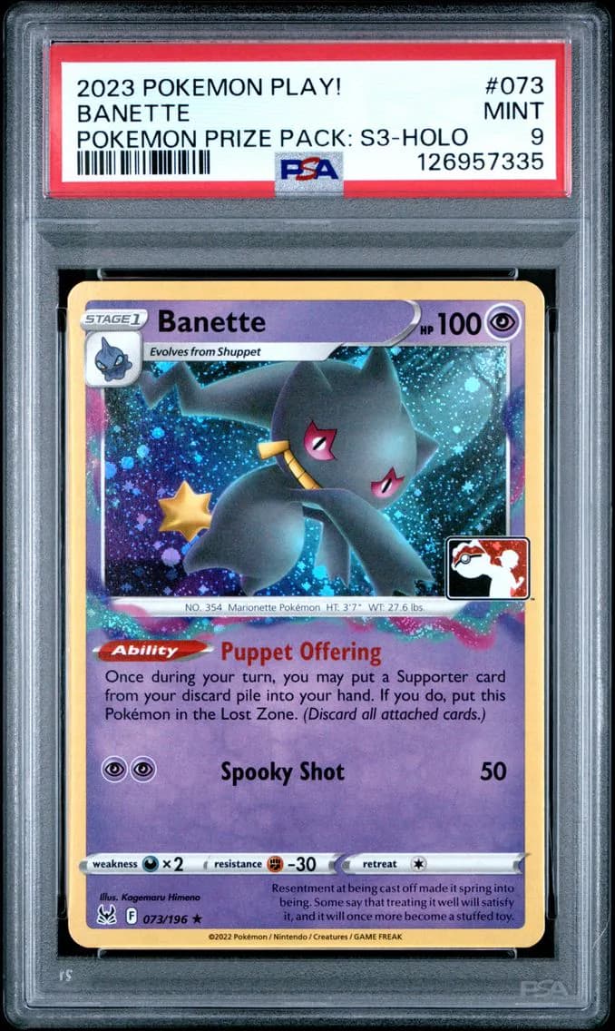 Banette, Play! Pokemon Prize Pack: Series 3, PSA 9