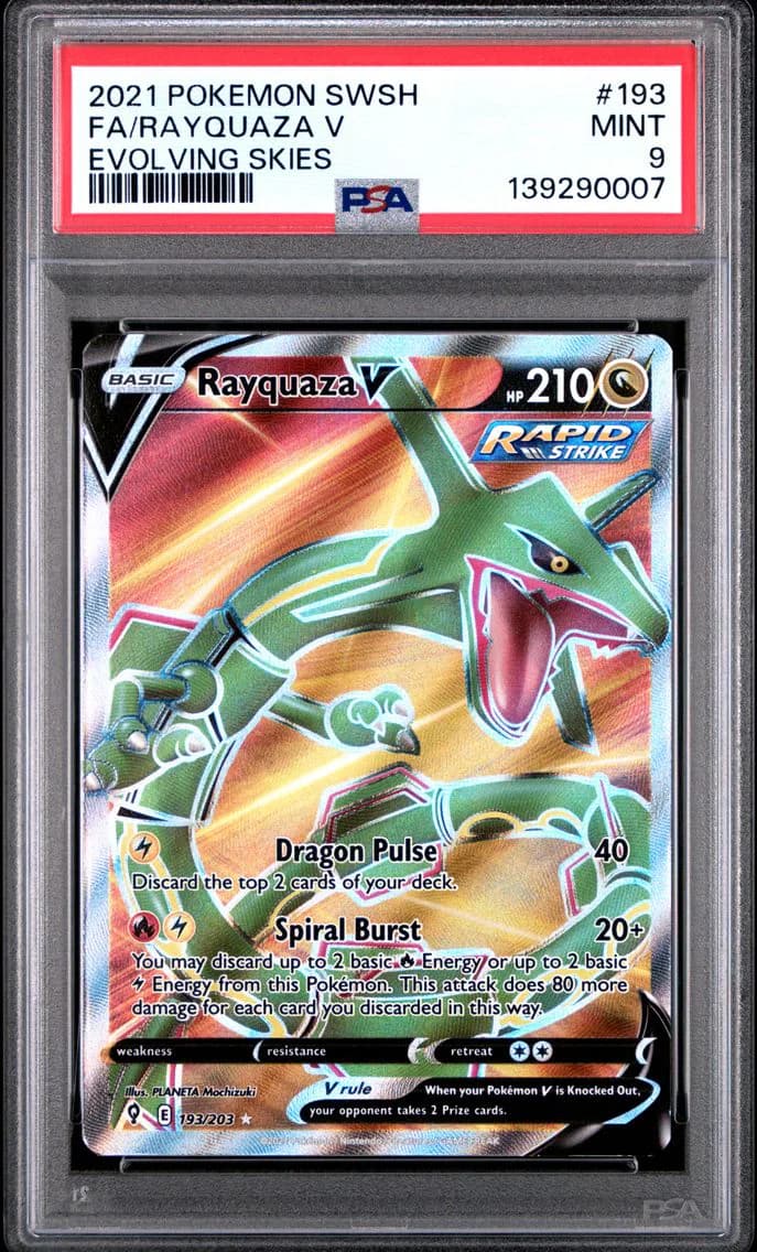 Rayquaza V, Sword & Shield Evolving Skies, PSA 9
