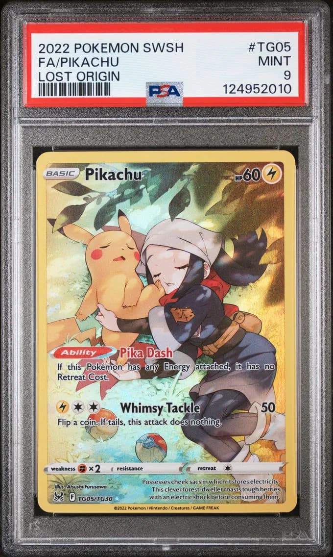 Pikachu, Sword & Shield Lost Origin, PSA 9