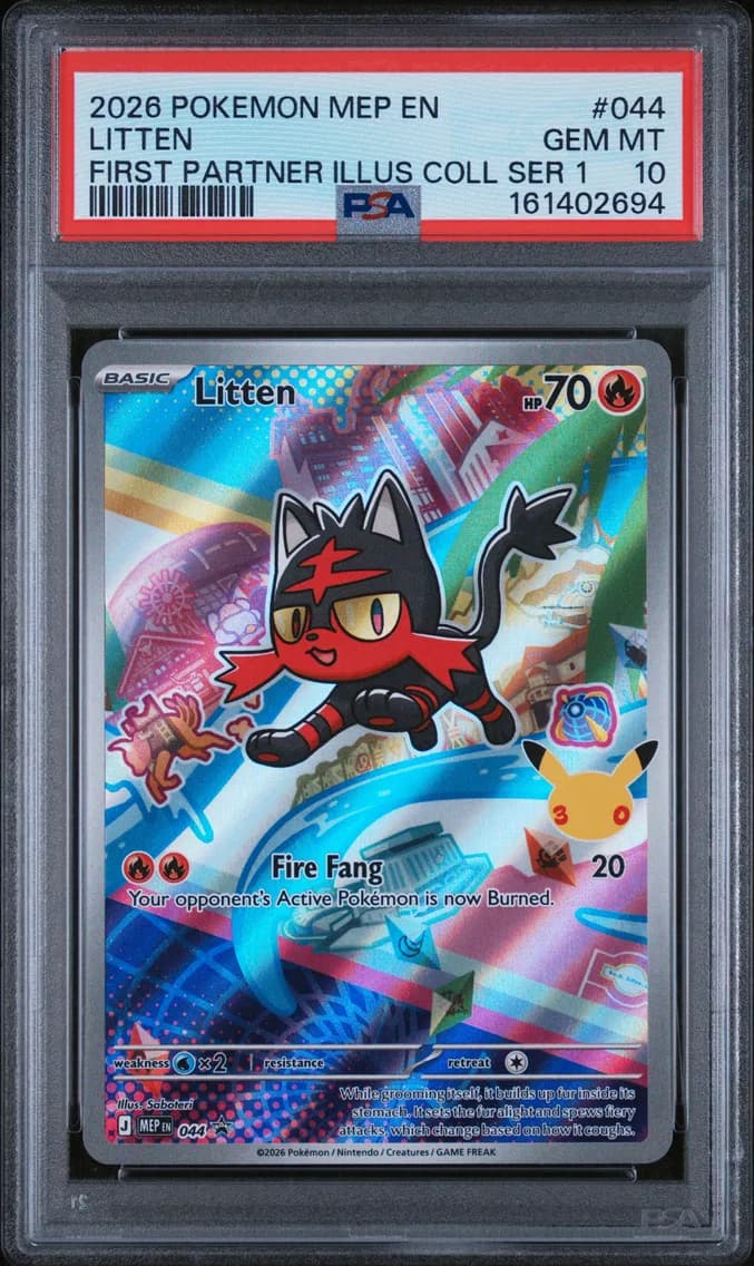 Litten, Me Black Star Promo, PSA 10