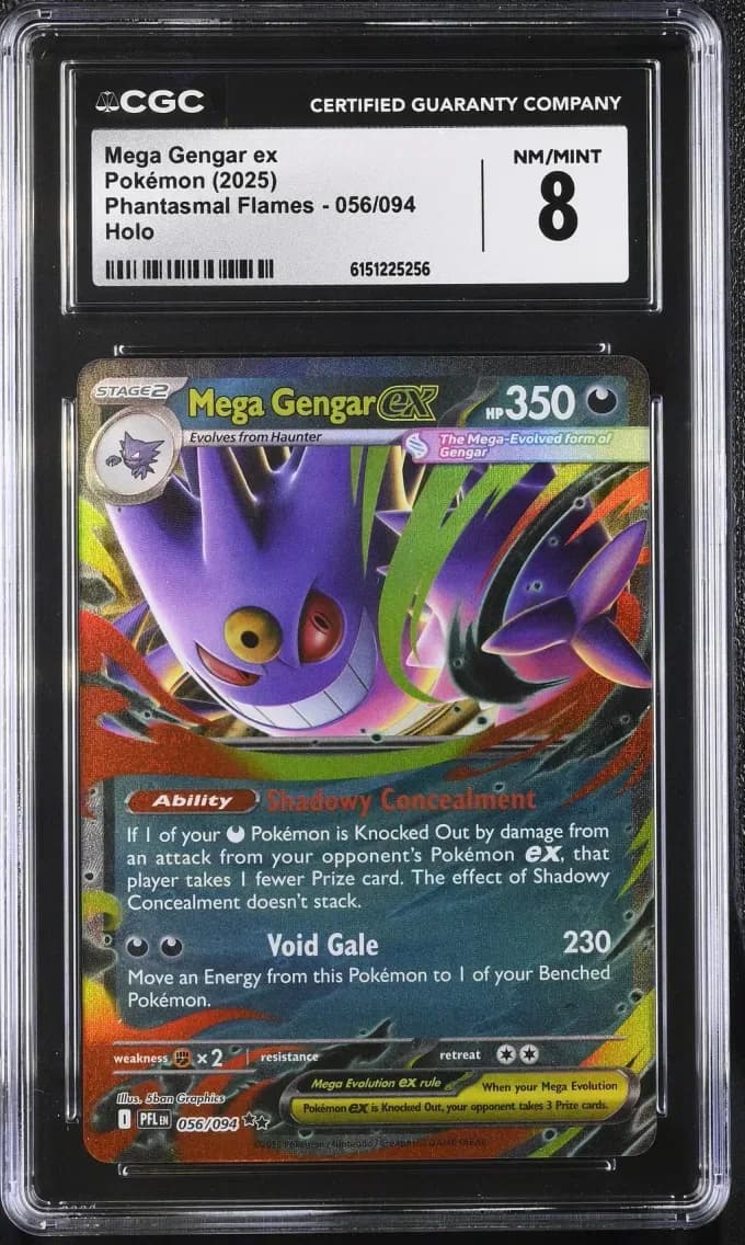 Mega Gengar ex, Phantasmal Flames, CGC 8
