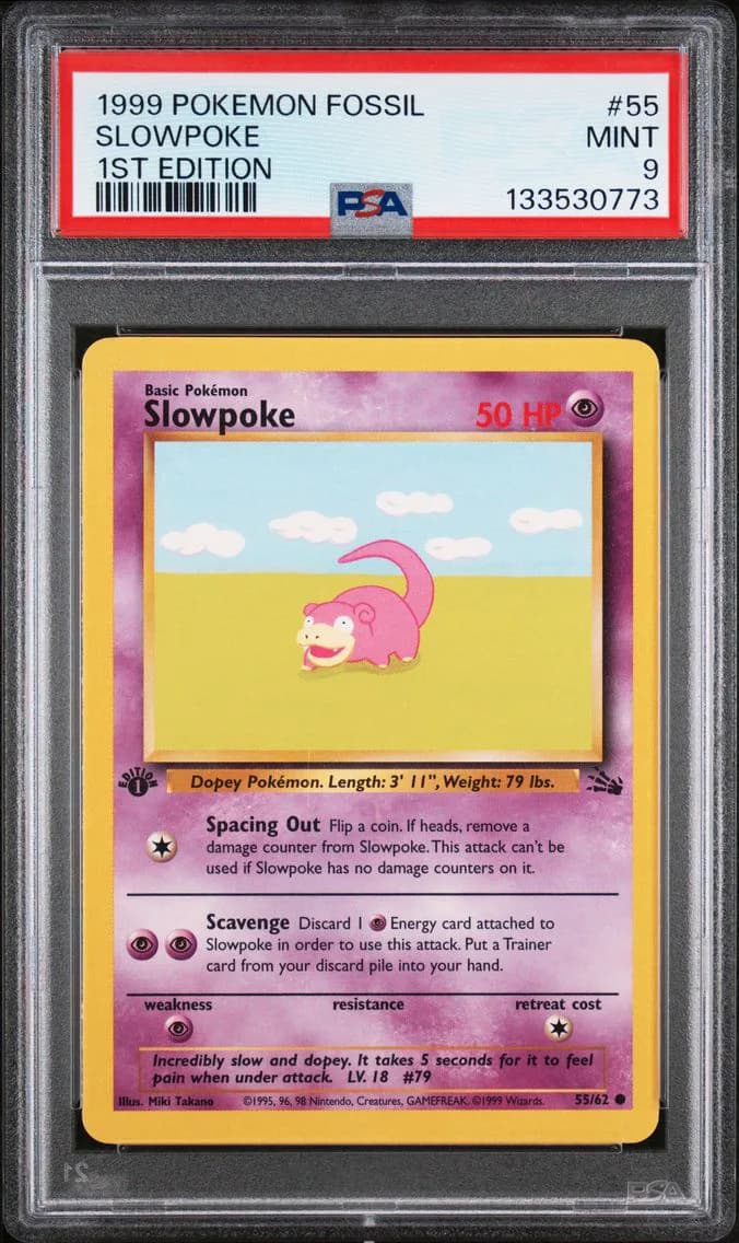 Slowpoke 1st Edition, Fossil, PSA 9