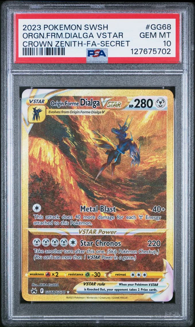 Origin Forme Dialga VSTAR, Sword and Shield Crown Zenith, PSA 10