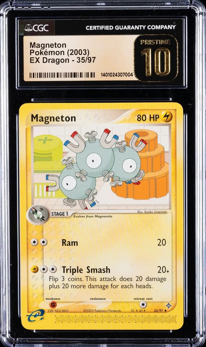 Magneton, EX Dragon (2003 Copyright, w/ "e" Symbol), CGC 10