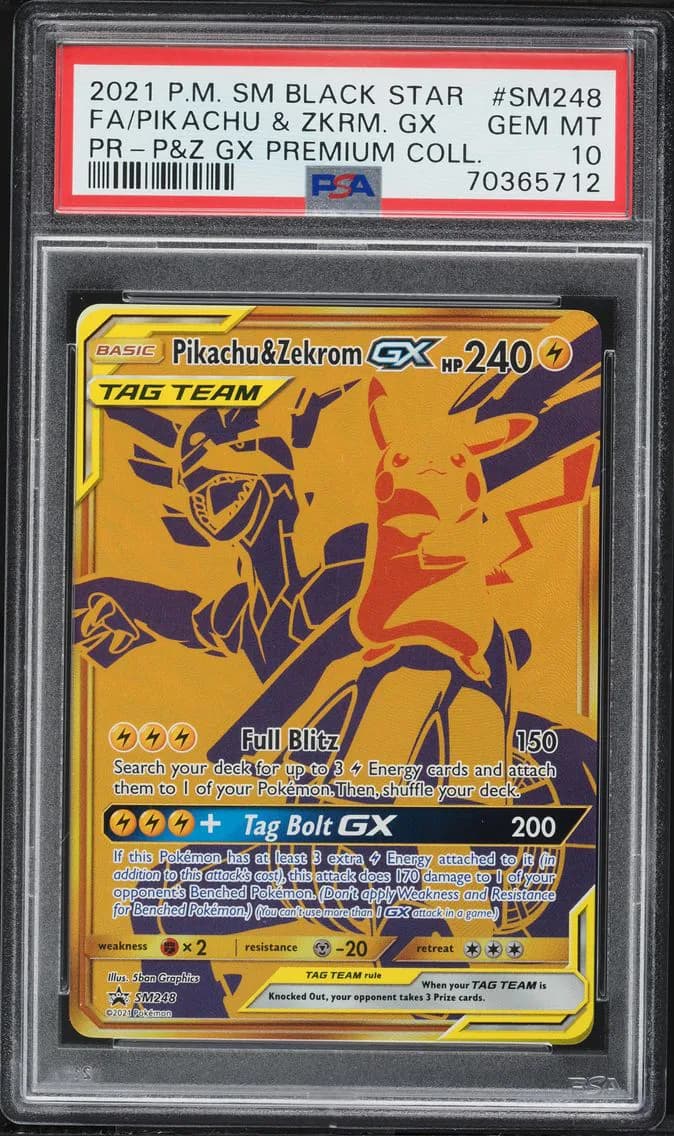 Pikachu & Zekrom GX, SM Black Star Promo, PSA 10