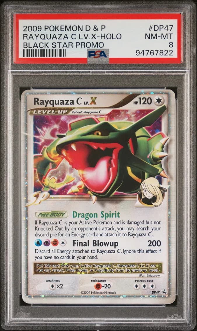 Rayquaza C LV.X-Holo, Diamond & Pearl Black Star Promo, PSA 8