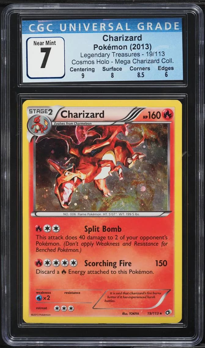 Charizard-Holo, Legendary Treasures, CGC 7