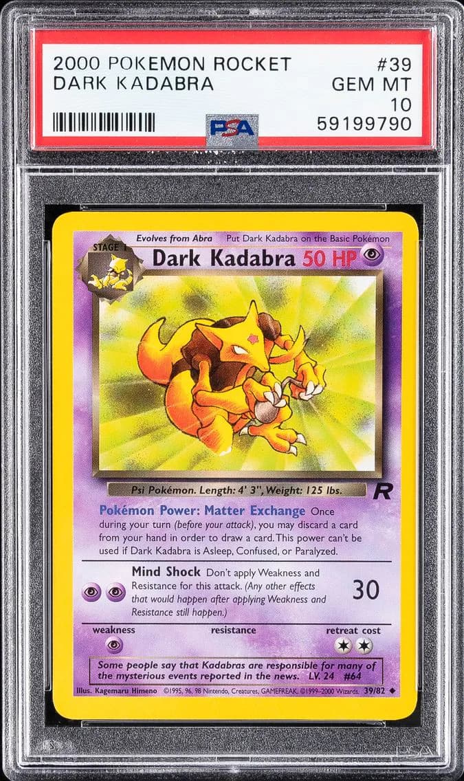 Dark Kadabra, Rocket, PSA 10
