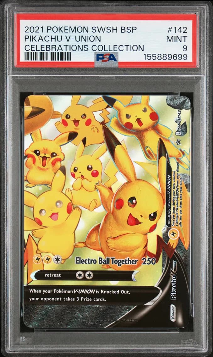 Pikachu V-Union, Swsh Black Star Promo, PSA 9