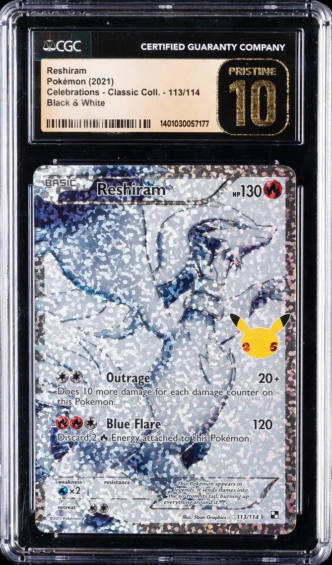 Reshiram, Pristine Celebrations Classic Collection, CGC 10