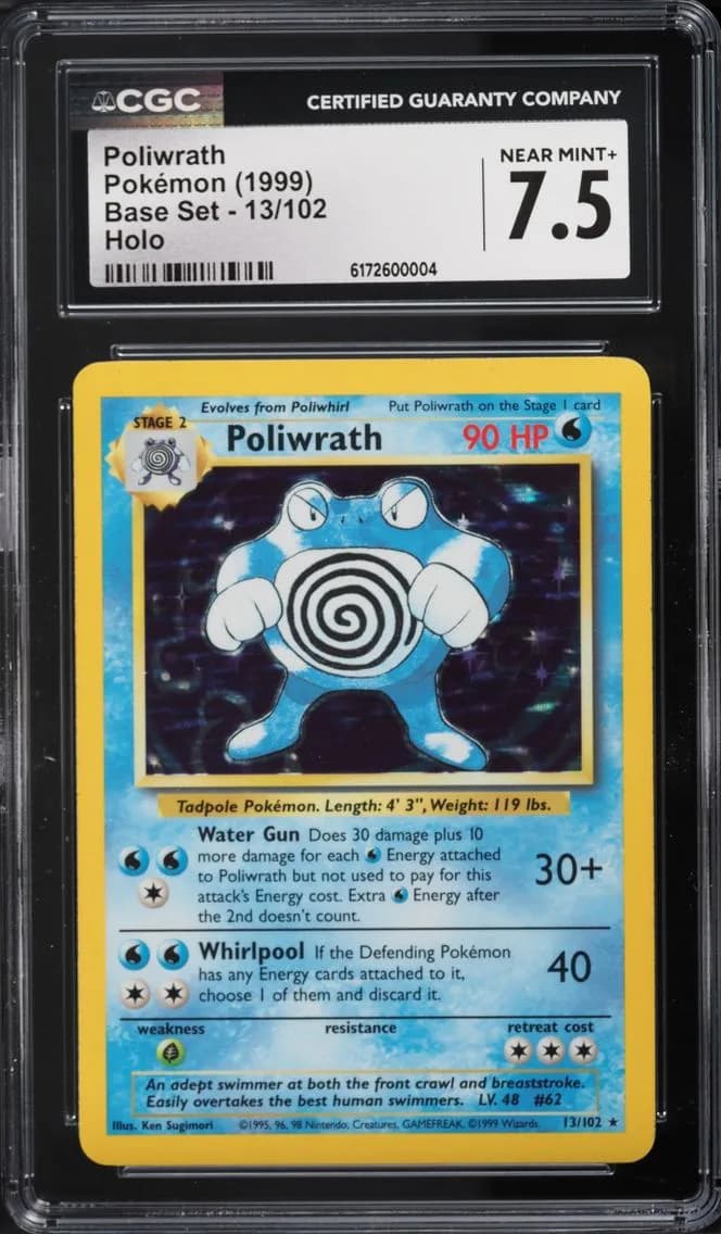 Poliwrath, Base Set - Unlimited, CGC 7.5