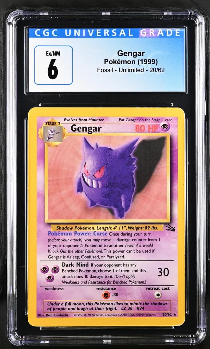 Gengar, Fossil - Unlimited, CGC 6