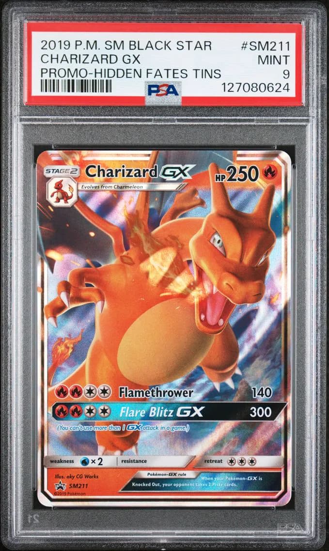 Charizard GX, SM Black Star Promo, PSA 9