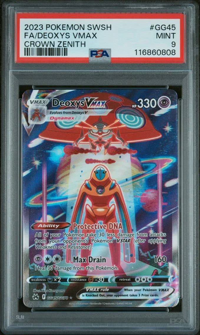 Deoxys VMAX, Sword and Shield Crown Zenith, PSA 9