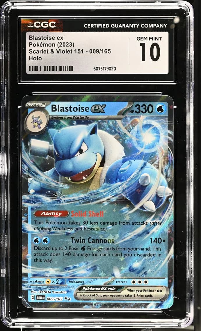 Blastoise ex, Scarlet & Violet 151, CGC 10