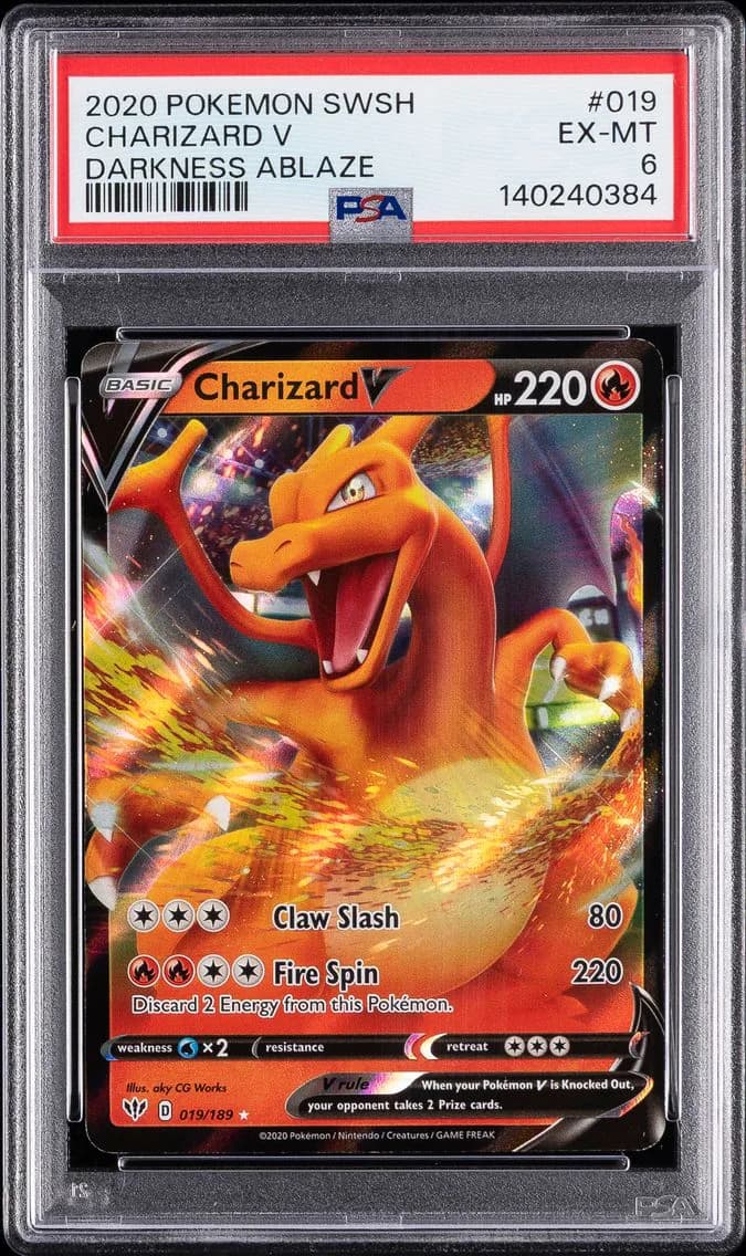 Charizard V, Sword & Shield Darkness Ablaze, PSA 6
