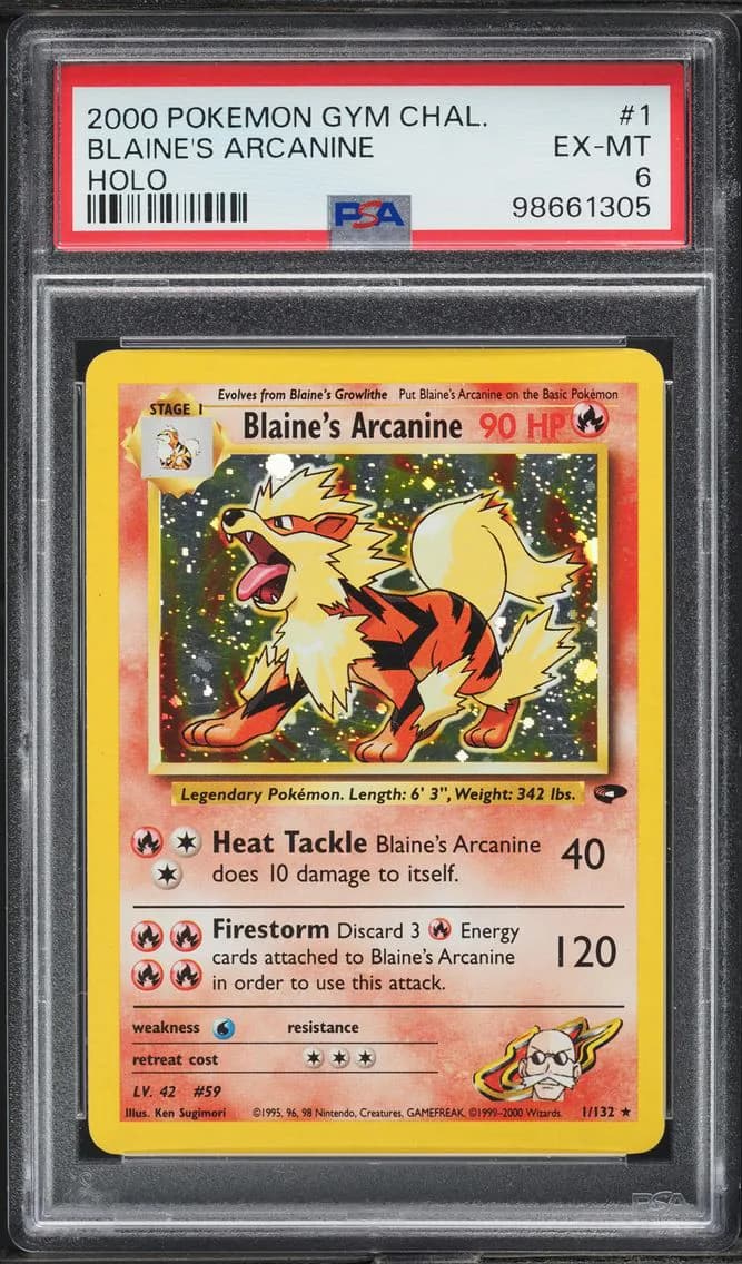 Blaine's Arcanine, Gym Challenge, PSA 6