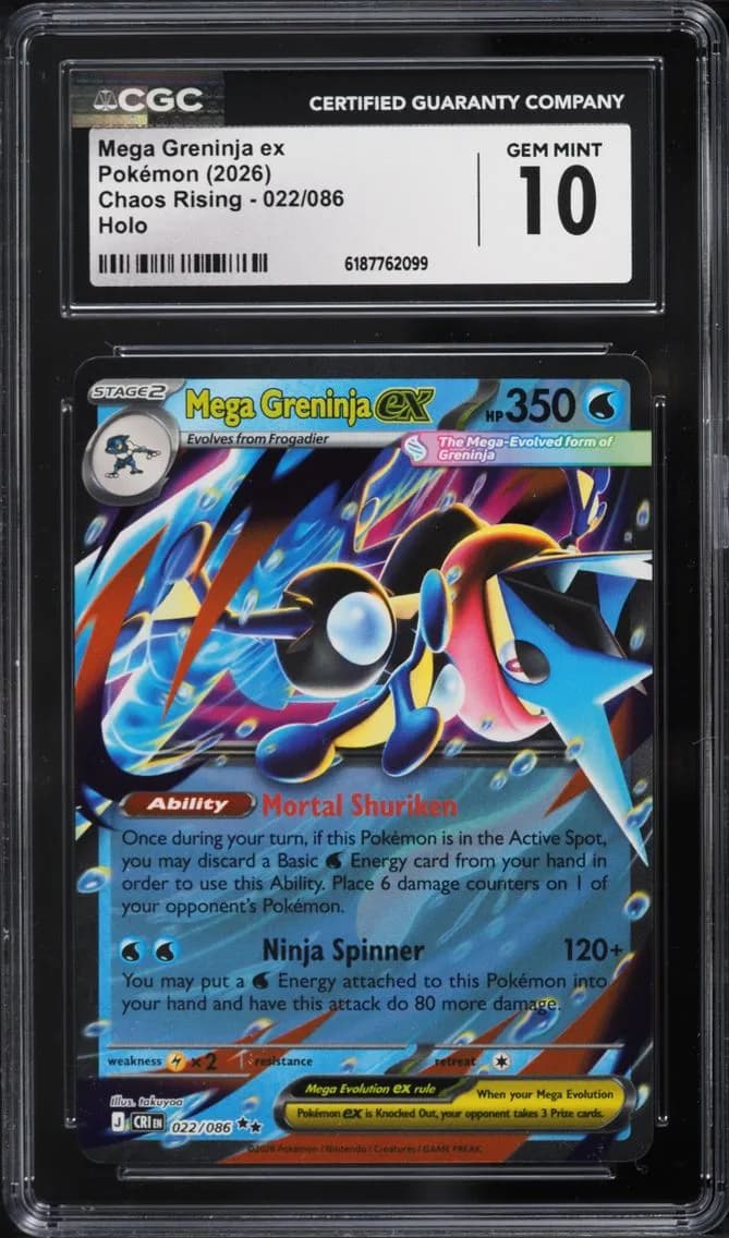 Mega Greninja ex, Chaos Rising, CGC 10