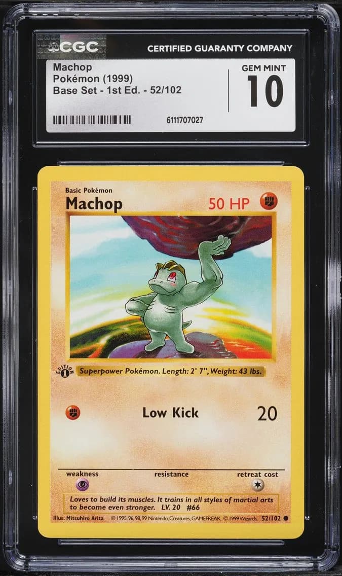 Machop 1st Edition, Base Set - 1st Edition, CGC 10