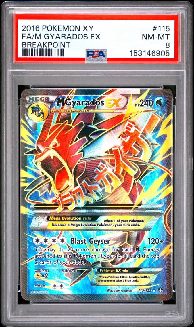 M Gyarados EX, XY Breakpoint, PSA 8