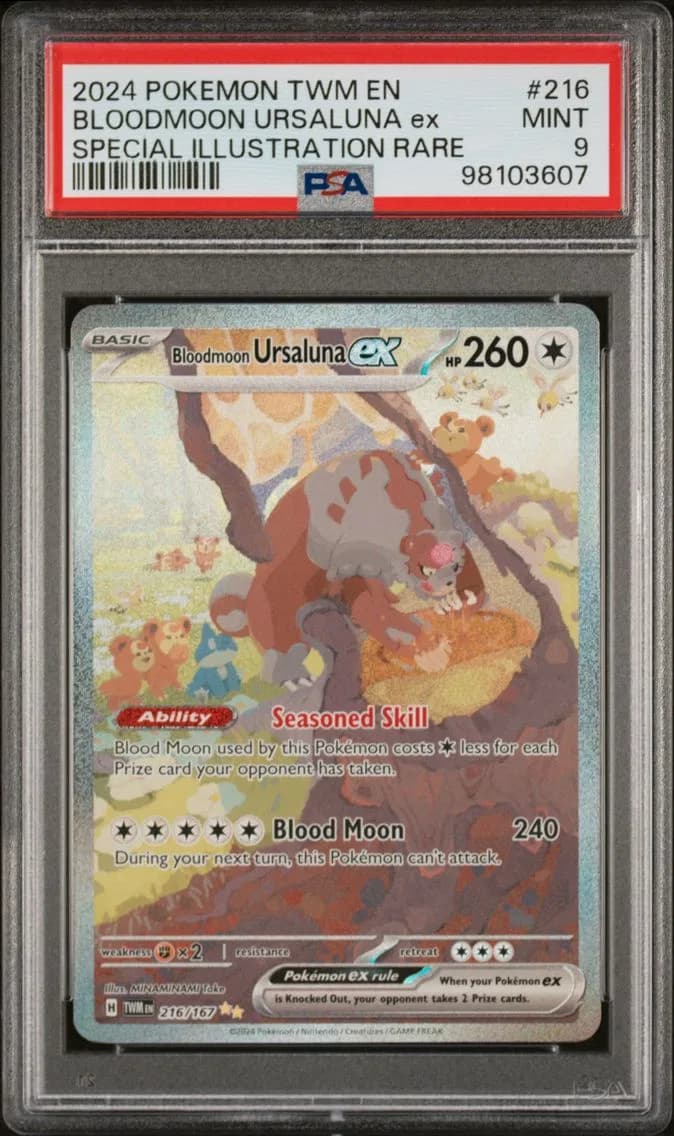 Bloodmoon Ursaluna EX, Twilight Masquerade, PSA 9