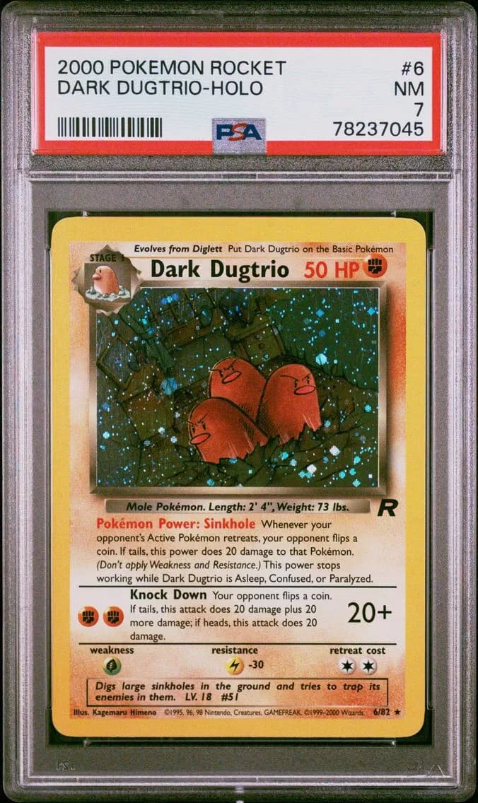 Dark Dugtrio-Holo, Rocket, PSA 7
