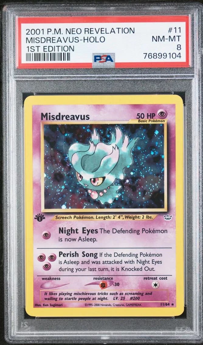 Misdreavus-Holo, Neo Revelation, PSA 8