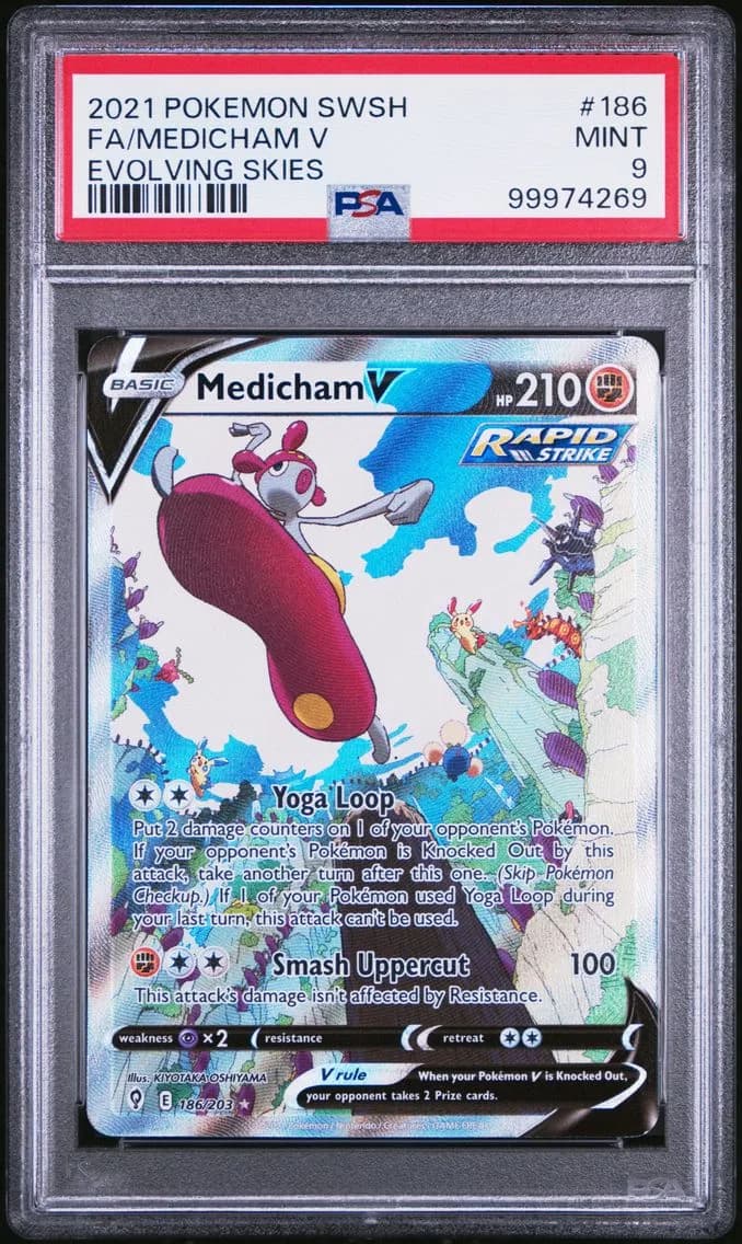 Medicham V, Sword & Shield Evolving Skies, PSA 9