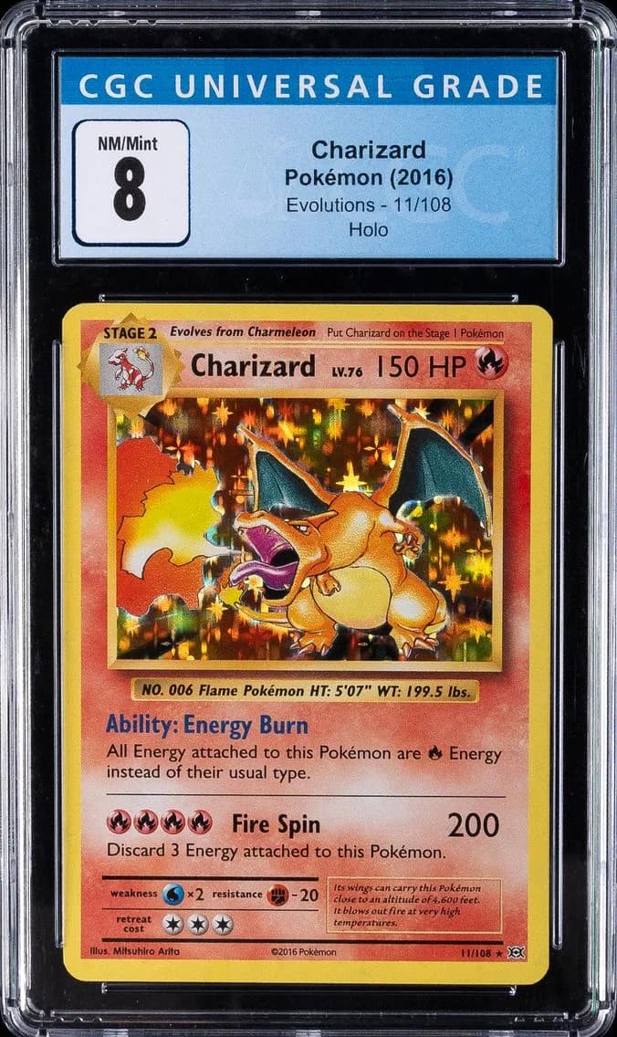 Charizard-Holo, Evolutions, CGC 8