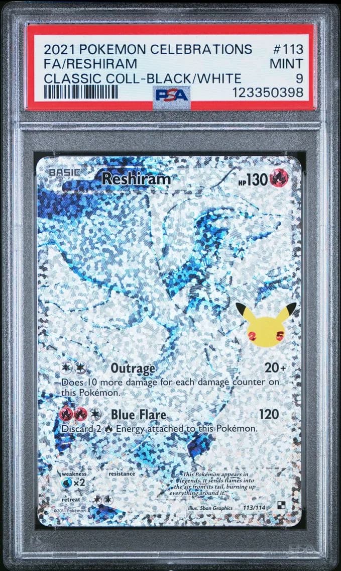 Reshiram, Celebrations Classic Collection, PSA 9