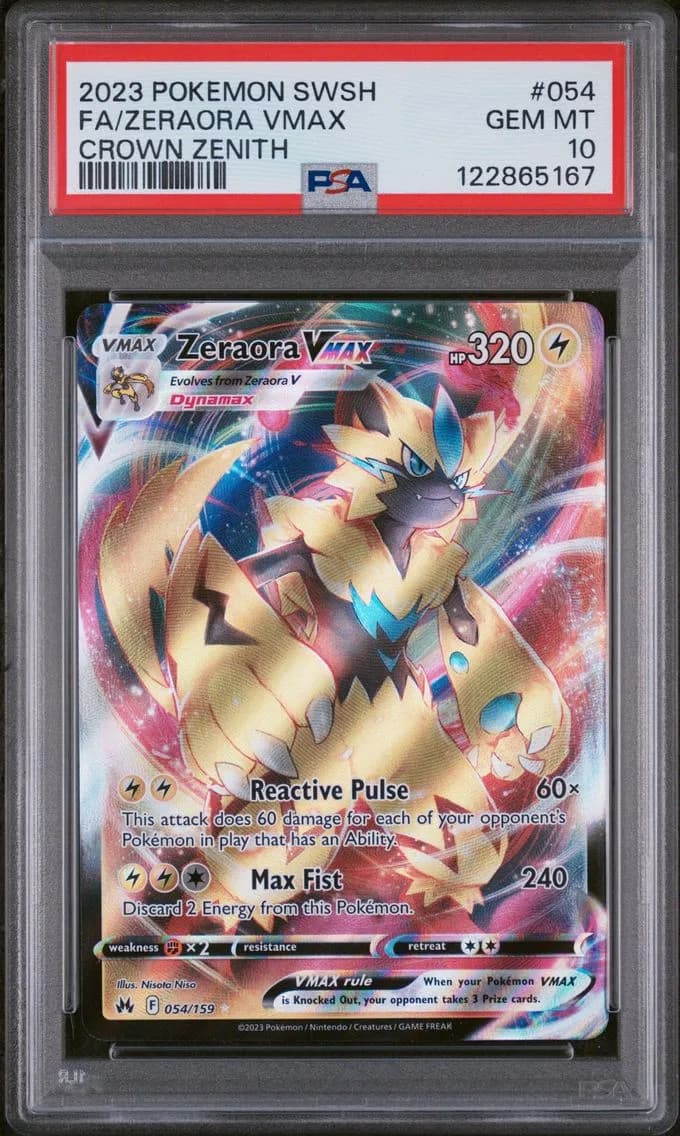 Zeraora VMAX, Sword and Shield Crown Zenith, PSA 10