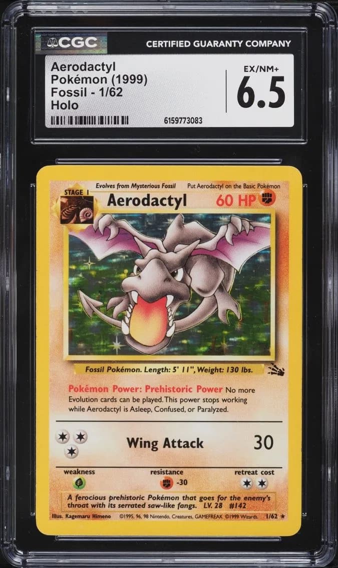 Aerodactyl, Fossil - Unlimited, CGC 6.5