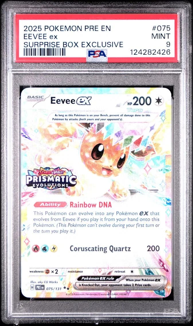Eevee EX, Prismatic Evolutions, PSA 9