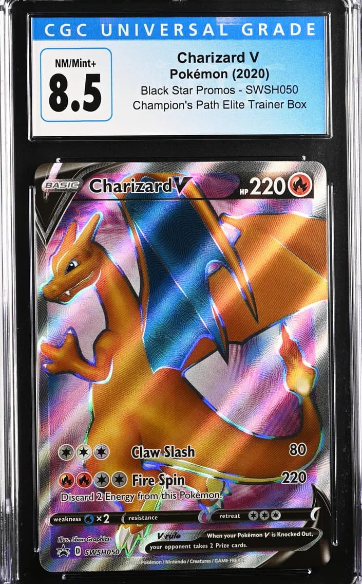 Charizard V, Black Star Promos - Sword & Shield, CGC 8.5