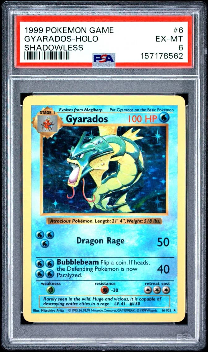 Gyarados-Holo Shadowless, Game, PSA 6