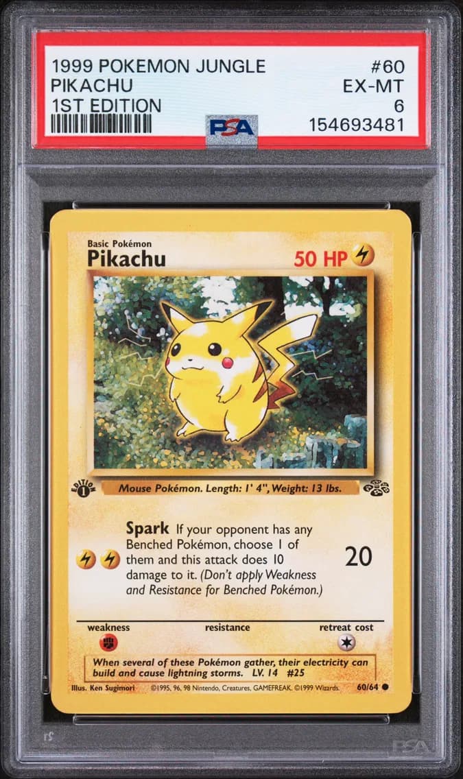 Pikachu 1st Edition, Jungle, PSA 6
