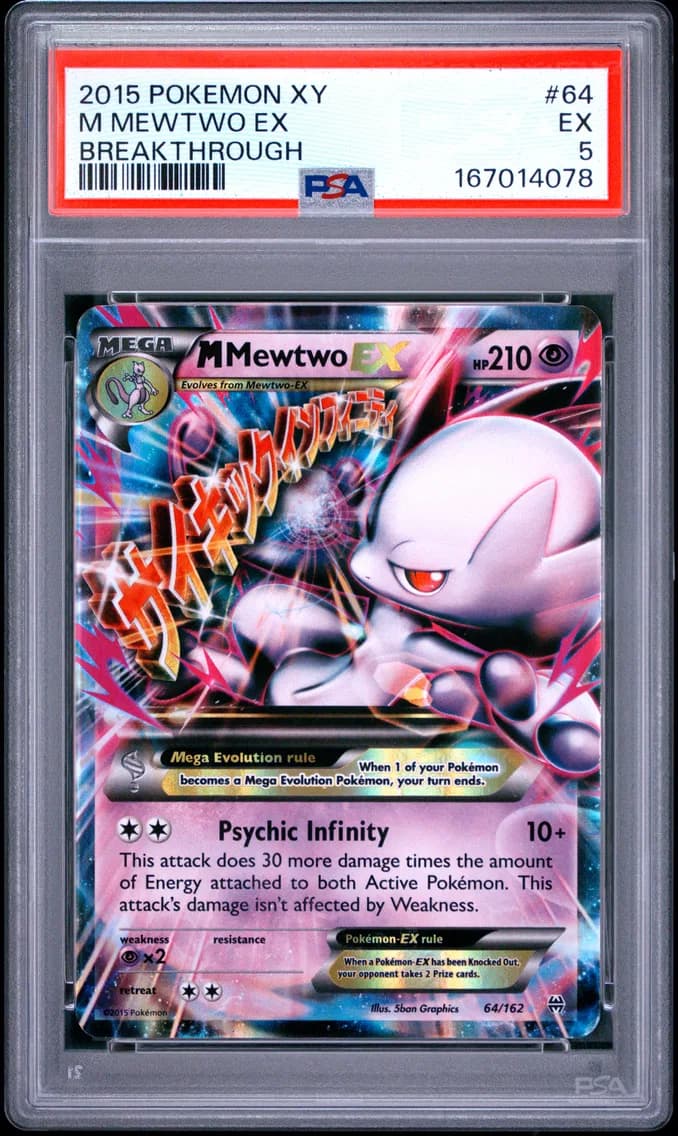 M Mewtwo EX, XY Breakthrough, PSA 5