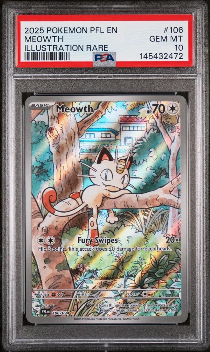 Meowth, Phantasmal Flames, PSA 10