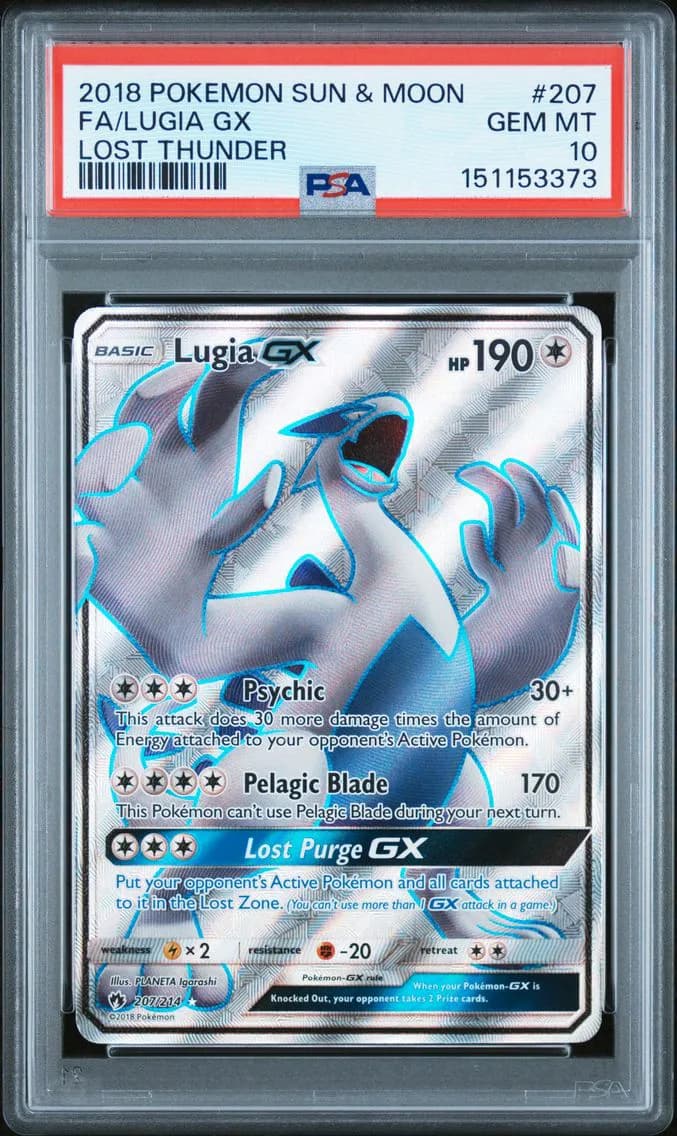 Lugia GX, Sun & Moon Lost Thunder, PSA 10