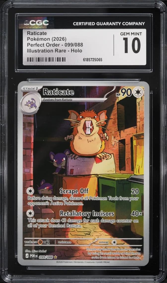 Raticate, Perfect Order, CGC 10