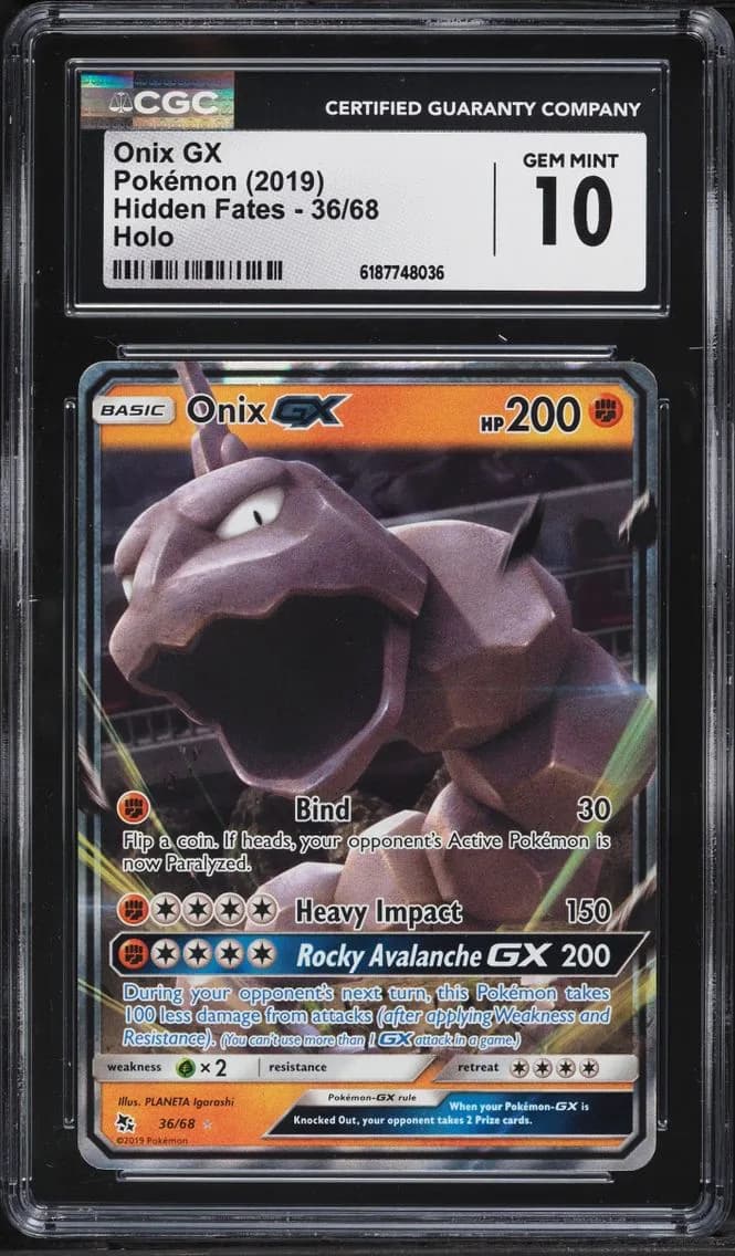 Onix GX, Hidden Fates, CGC 10
