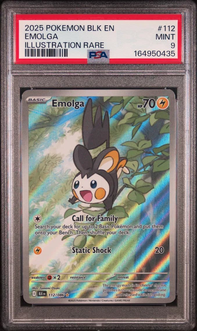 Emolga, Black Bolt, PSA 9