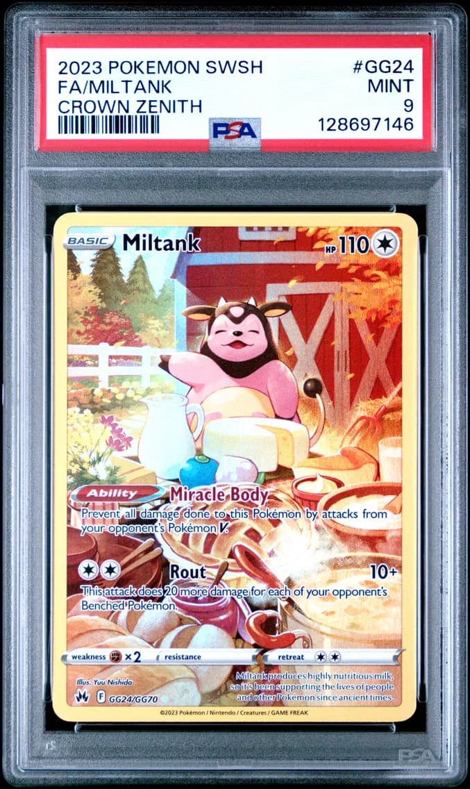 Miltank, Sword and Shield Crown Zenith, PSA 9