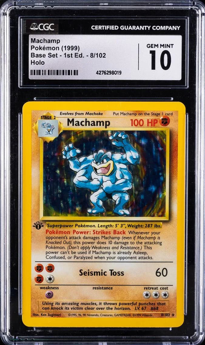 Machamp-Holo 1st Edition, Base Set - 1st Edition, CGC 10