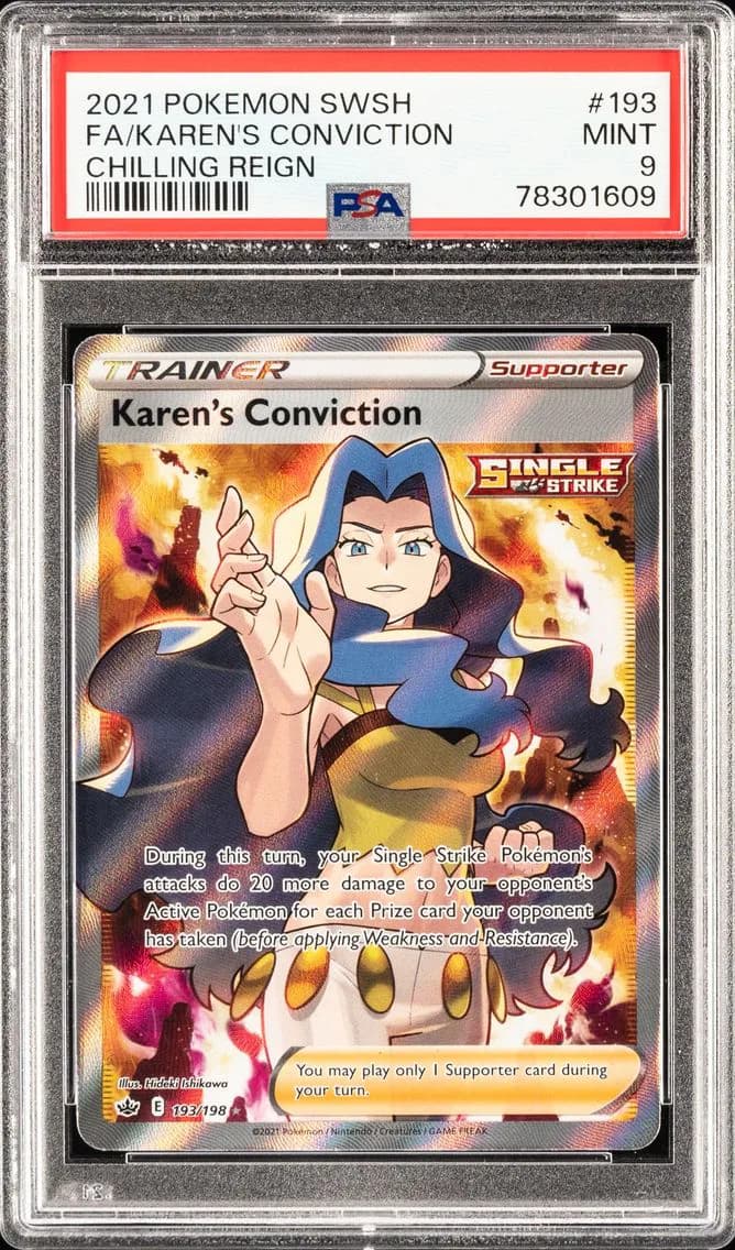 Karen'S Conviction, Sword & Shield Chilling Reign, PSA 9